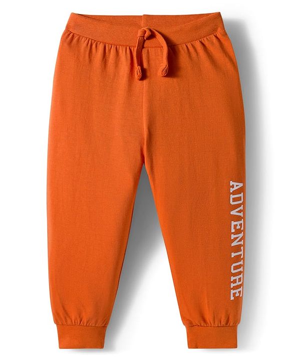 Babyhug Cotton Knit Full Length Lounge Pants With Camouflage & Text Print Pack of 5 - Olive Green White & Yellow