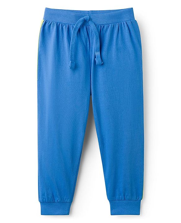 Babyhug Cotton Knit Full Length Joggers with Dino Print Pack of 5 - Blue Navy Blue & Green