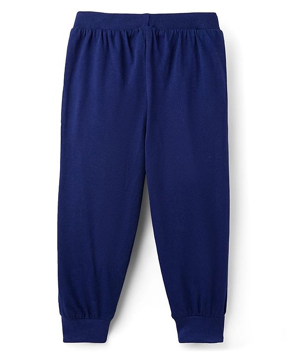 Babyhug Cotton Knit Full Length Joggers with Dino Print Pack of 5 - Blue Navy Blue & Green