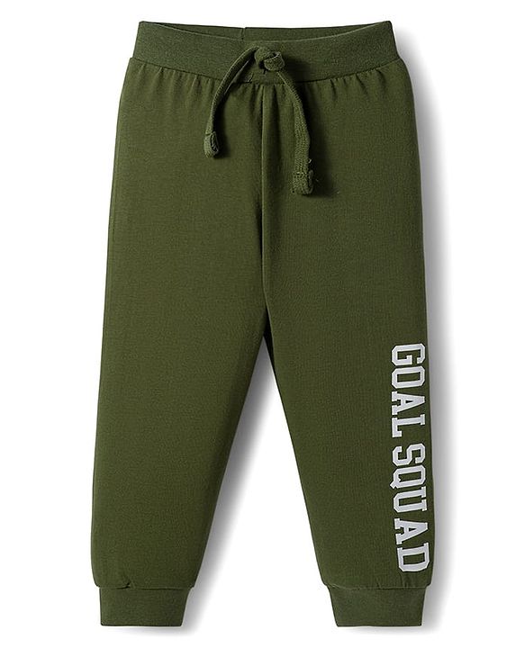 Babyhug Cotton Knit Full Length Lounge Pant With Text Print Pack Of 5 - Multicolour