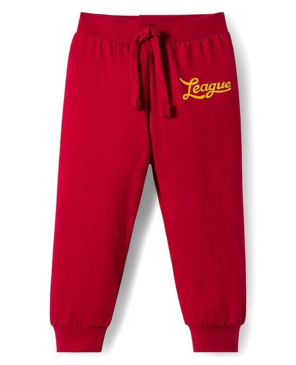 Babyhug Cotton Knit Full Length Lounge Pant With Text Print Pack Of 5 - Multicolour