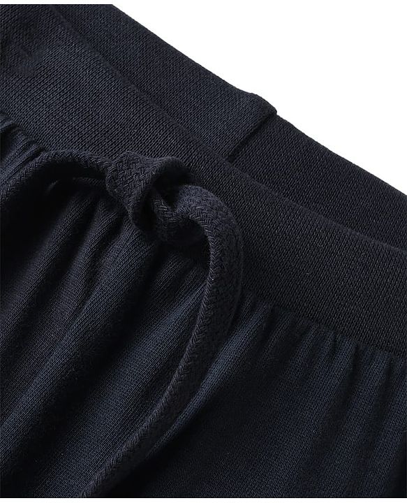Babyhug Cotton Knit Full Length Lounge Pant With Number Print - Navy Blue