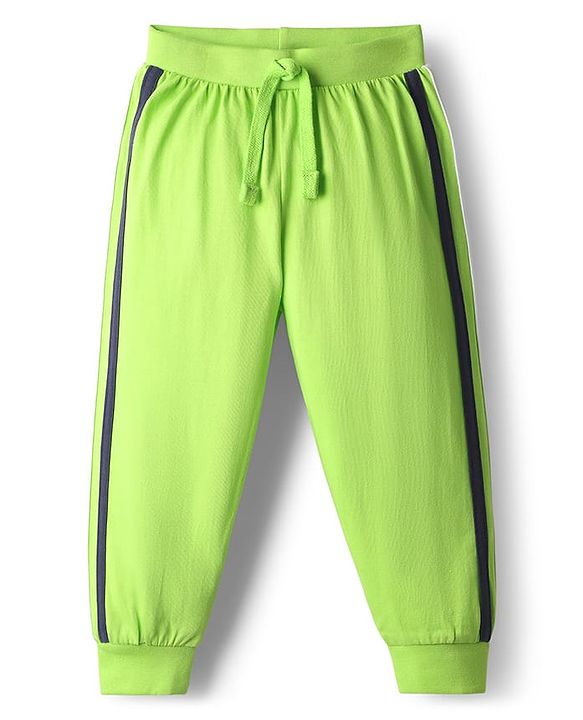 Babyhug Cotton Knit Full Length Dino Printed Lounge Pants Pack Of 2 - Light Green & Navy Blue