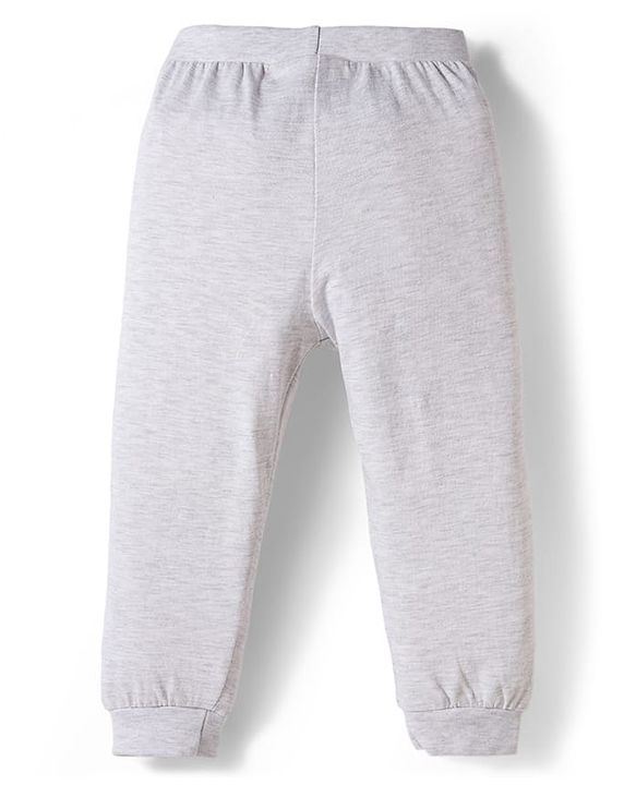 Babyhug Cotton Knit Full Length Lounge Pants with Sports Print Pack of 3 - Red Grey & Blue