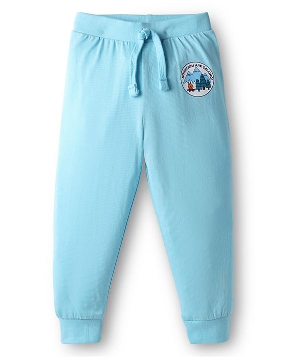 Babyhug Cotton Knit Full Length Lounge Pants with Stripes & Nautical Theme Print Pack of 3 - Multicolor