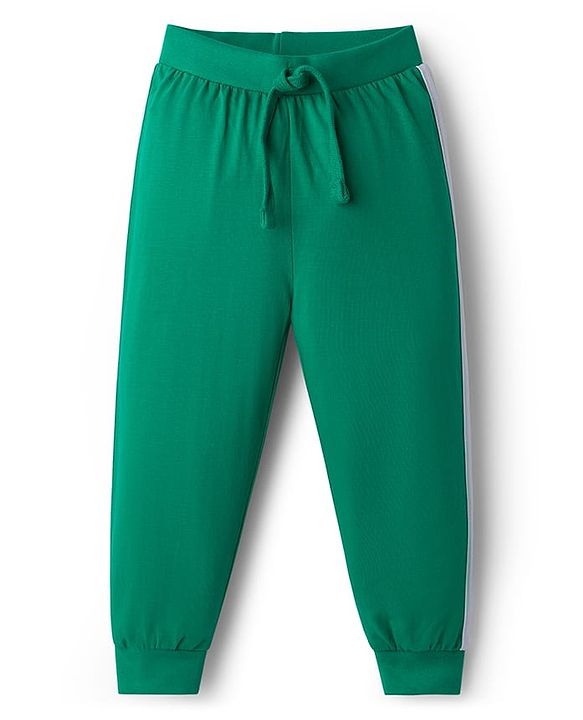 Babyhug Cotton Knit Full Length Lounge Pants With Text Print Pack Of 3 - Green Red & Yellow