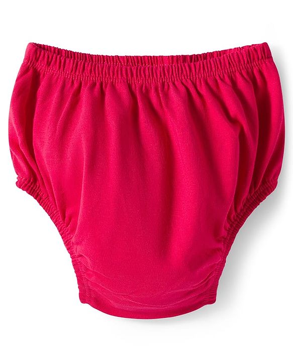 Babyhug Single Jersey Woven Full Sleeves Frock With Bloomers & Cherry Print - Maroon