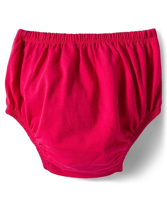 Babyhug Single Jersey Woven Full Sleeves Frock With Bloomers & Cherry Print - Maroon