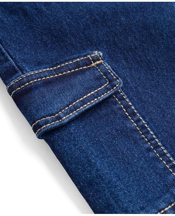 Pine Kids Denim Woven Full Length Washed Jeans - Blue