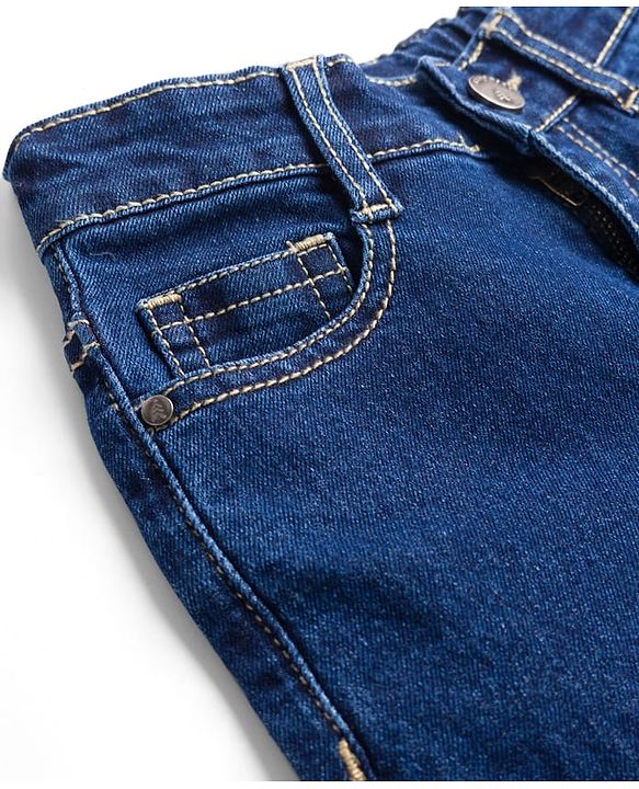 Pine Kids Denim Woven Full Length Washed Jeans - Blue
