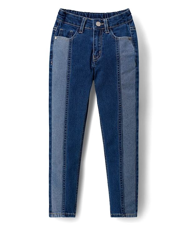 Pine Kids Denim Woven Cut & Sew Solid Color Jeans - Navy Blue