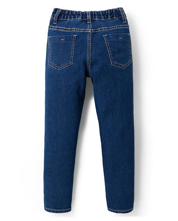 Pine Kids Denim Woven Cut & Sew Solid Color Jeans - Navy Blue