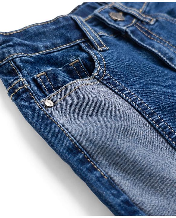 Pine Kids Denim Woven Cut & Sew Solid Color Jeans - Navy Blue