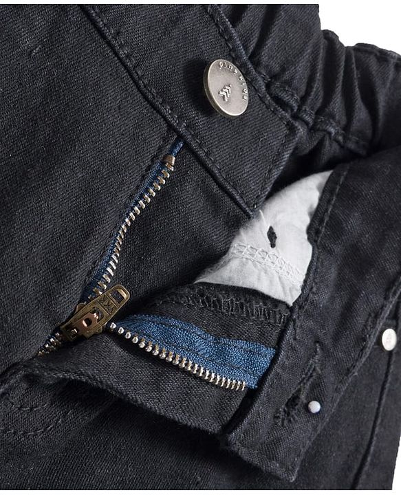 Pine Kids Woven Full Length Washed Denim Jeans - Black