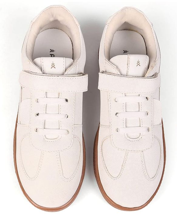 Pine Kids Velcro Closure Sneakers - Beige & Off White
