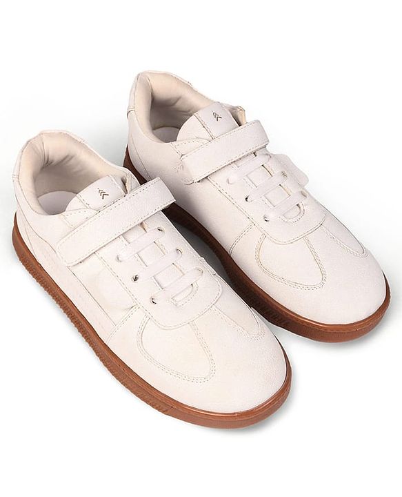 Pine Kids Velcro Closure Sneakers - Beige & Off White