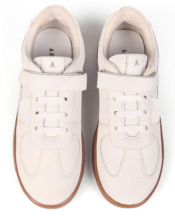 Pine Kids Velcro Closure Sneakers - Beige & Off White