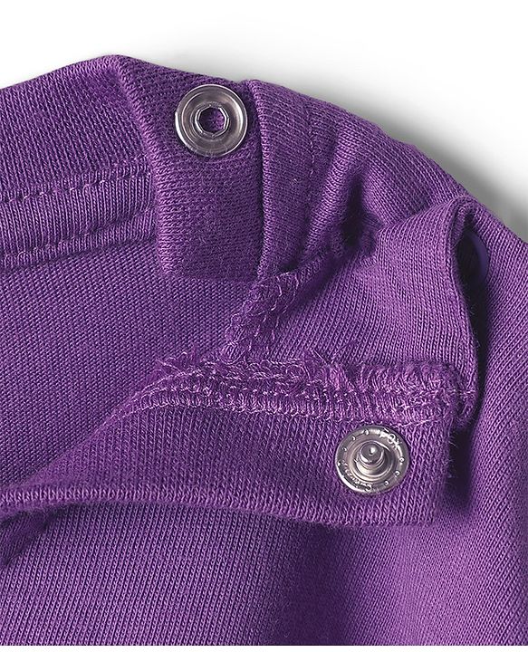 Babyhug 100% Cotton Knit Full Sleeves T-Shirt with Love Happy Shine Text Print - Purple