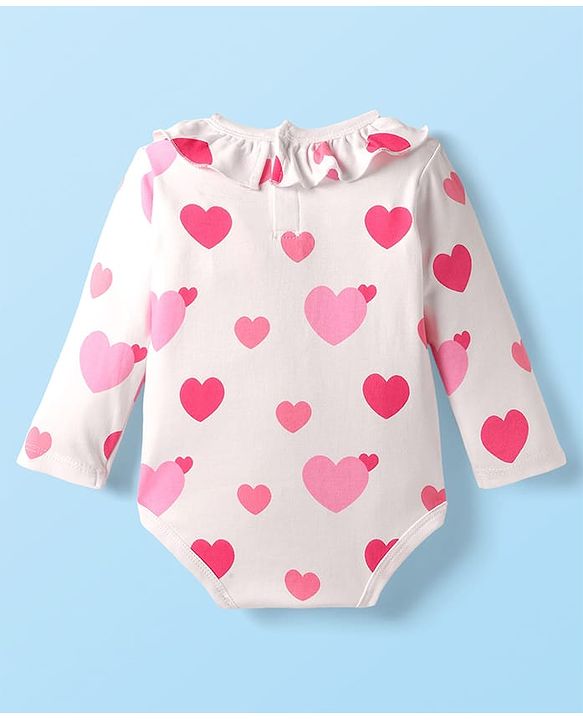 Babyhug Disney Interlock Knit Full Sleeves Onesies with Minnie & Friends Graphics Pack of 3 - Pink & White