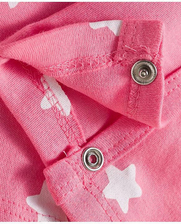 Babyhug Disney Interlock Knit Full Sleeve Rompers with Heart Minnie & Mickey Mouse Graphics Pack of 3 - Pink & White