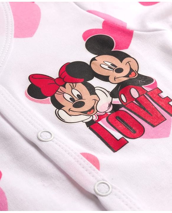 Babyhug Disney Interlock Knit Full Sleeves Jhablas With Minnie & Friends Print Pack Of 3 - Pink White & Dark Pink