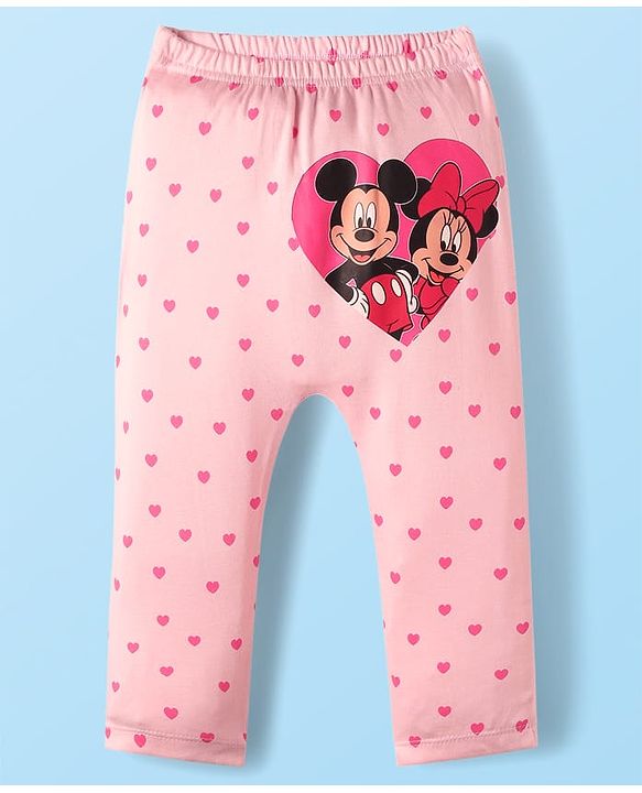 Babyhug Disney 100% Cotton Full Length Diaper Leggings With Minnie & Friends Graphic Pack Of 3 - Multi Colour