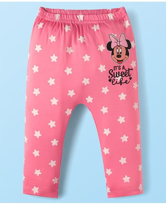 Babyhug Disney 100% Cotton Full Length Diaper Leggings With Minnie & Friends Graphic Pack Of 3 - Multi Colour