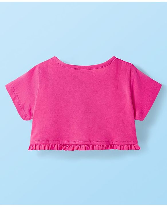 Babyhug Cotton Woven Half Sleeves Frock With Shrug & Floral Print - Pink & White