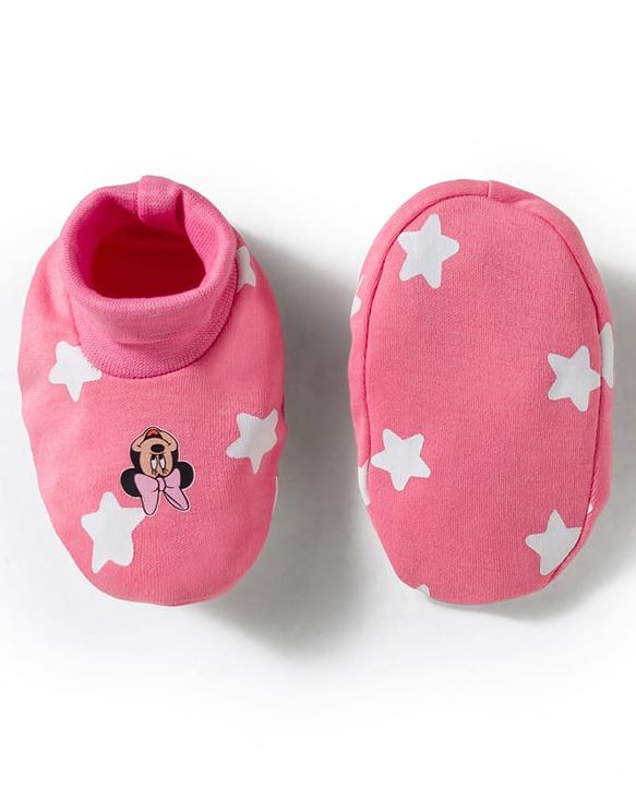 Babyhug Disney Cap Mitten & Booties With Minnie Mouse Pink - Diameter 10 cm