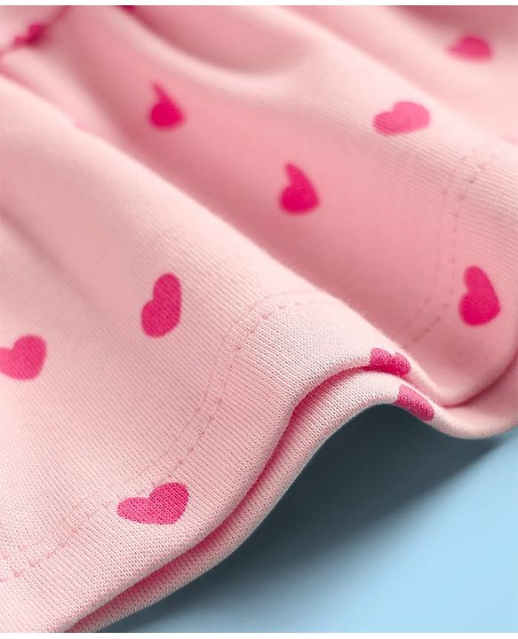 Babyhug Disney Interlock  Knit Full Sleeves Onesie and Skirt with Minnie & Friends Graphic - Pink & White