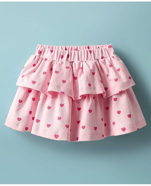 Babyhug Disney Interlock  Knit Full Sleeves Onesie and Skirt with Minnie & Friends Graphic - Pink & White