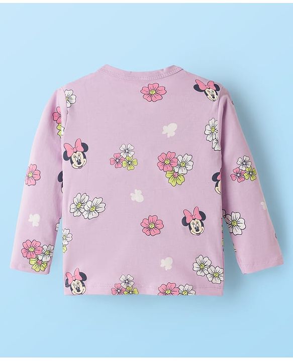 Babyhug Disney Interlock Knit Full Sleeves Jhablas With Minnie Mouse Graphics pack Of 3 - Lime Green Purple & White