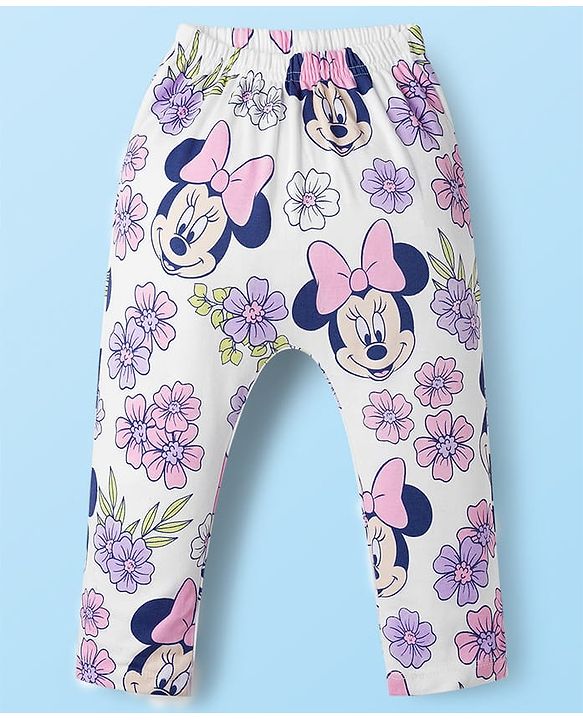 Babyhug Disney Interlock Knit Full Length Diaper Leggings With Minnie Mouse Graphics Pack of 3 - Multicolor