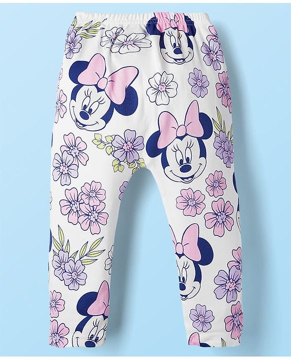 Babyhug Disney Interlock Knit Full Length Diaper Leggings With Minnie Mouse Graphics Pack of 3 - Multicolor