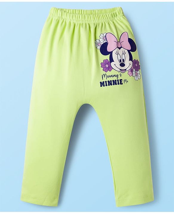 Babyhug Disney Interlock Knit Full Length Diaper Leggings With Minnie Mouse Graphics Pack of 3 - Multicolor