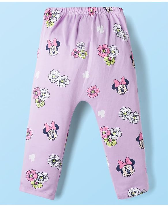 Babyhug Disney Interlock Knit Full Length Diaper Leggings With Minnie Mouse Graphics Pack of 3 - Multicolor