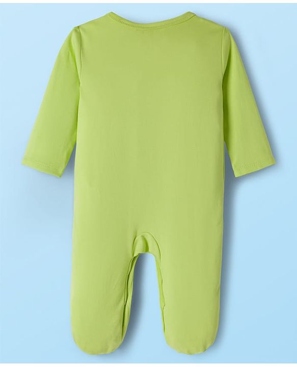 Babyhug Disney Interlock Knit Full Sleeves Footed Sleepsuit With Minnie Mouse Graphics Pack Of 2 - Green & White