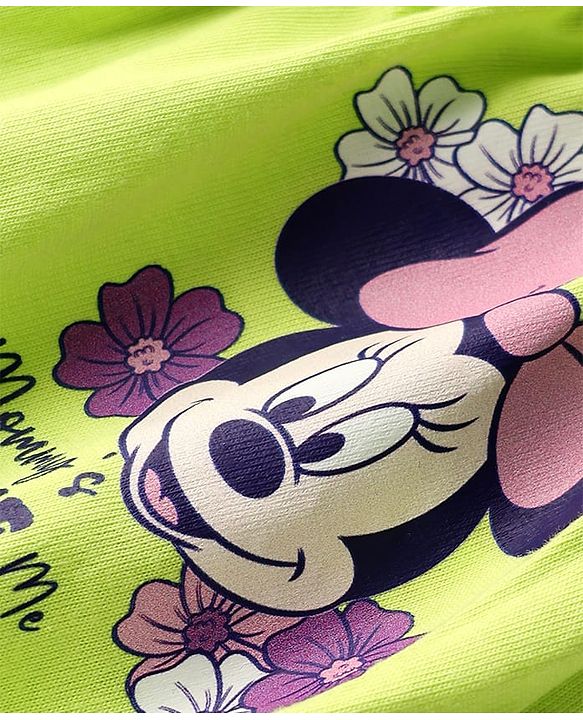 Babyhug Disney Interlock Knit Mid Thigh Bloomers With Minnie Mouse Graphics Pack of 3 - Purple & Green