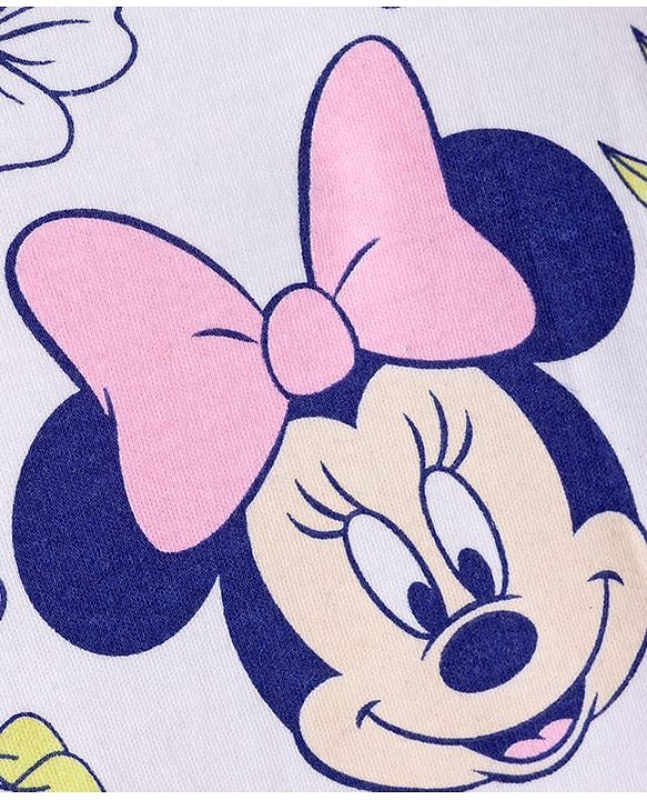 Babyhug Disney Interlock Knit Full Sleeves Rompers With Minnie Mouse Graphics Pack of 3 - Light Green & Lavender