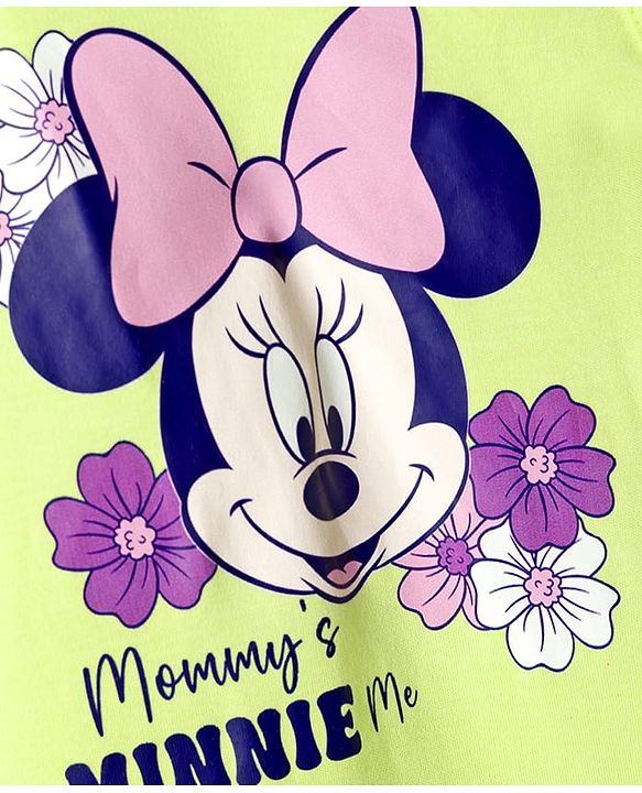 Babyhug Disney Interlock Knit Full Sleeves Rompers With Minnie Mouse Graphics Pack of 3 - Light Green & Lavender