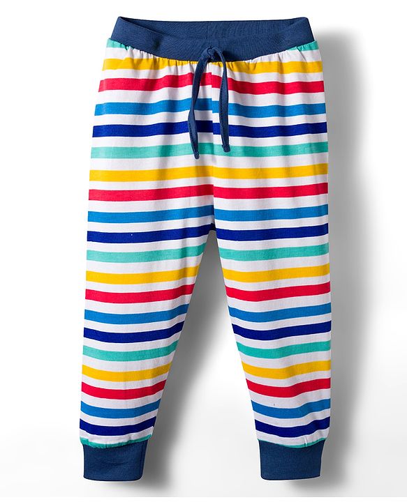 Babyhug Single Jersey Knit Full Sleeves T-Shirt & Joggers Set with Really Happy Text Print - Navy Blue