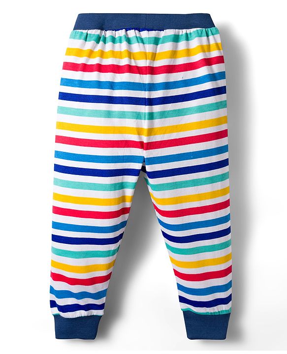 Babyhug Single Jersey Knit Full Sleeves T-Shirt & Joggers Set with Really Happy Text Print - Navy Blue