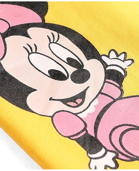 Babyhug Disney Cotton Lycra knit Full Length Legging With Minnie Mouse Graphics Pack of 2 - Yellow & Pink