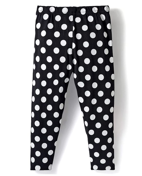 Babyhug Disney Cotton Knit Full Length Leggings With Minnie Mouse Graphics Pack Of 3 - Red Black & Grey