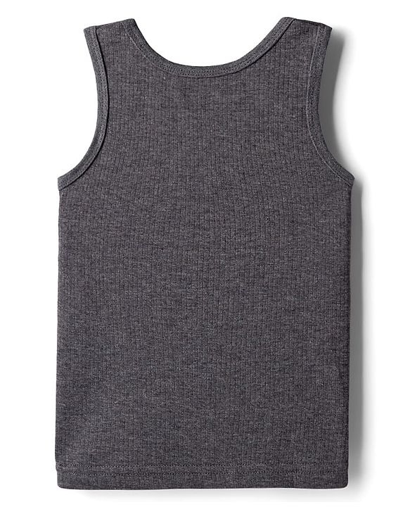 Babyhug Knit Sleeveless Solid Thermal Vest - Grey