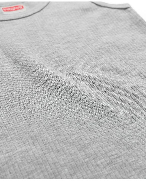 Babyhug Knit Sleeveless Solid Colour Thermal Inner Vest - Light Grey