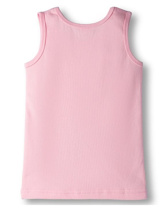 Babyhug Knit Sleeveless Solid Thermal Vest - Pink