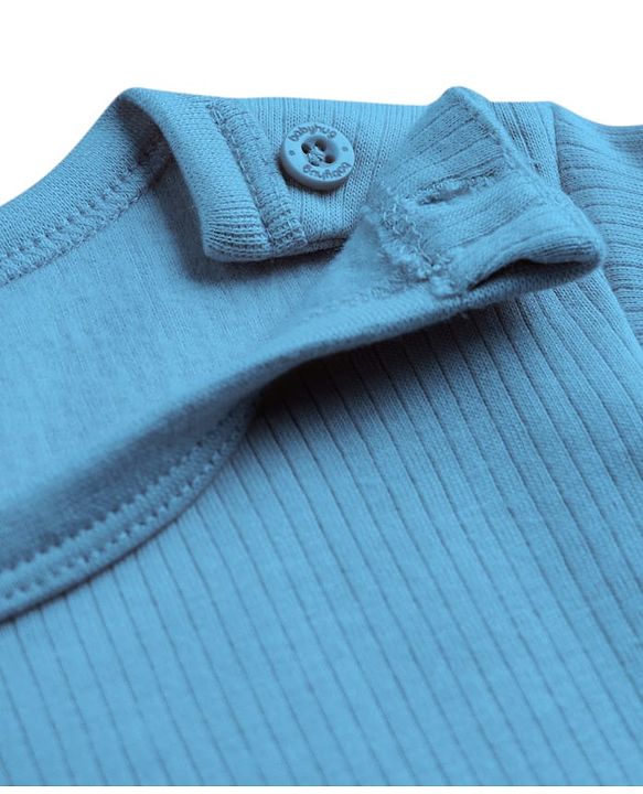 Babyhug Knit Full Sleeves Solid Pullover Thermal Vest - Light Blue