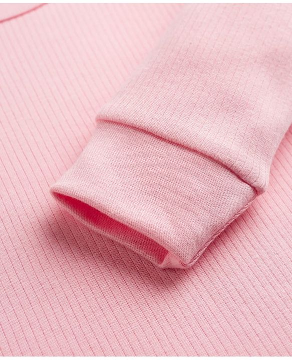 Babyhug Knit Full Sleeves Solid Pullover Thermal Vest - Pink