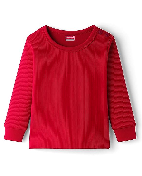 Babyhug Knit Full Sleeves Solid Colour Thermal Inner Pullover Vest - Red